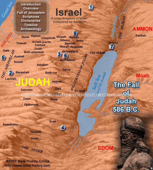 Map of the Fall of Judah 586 B.C.