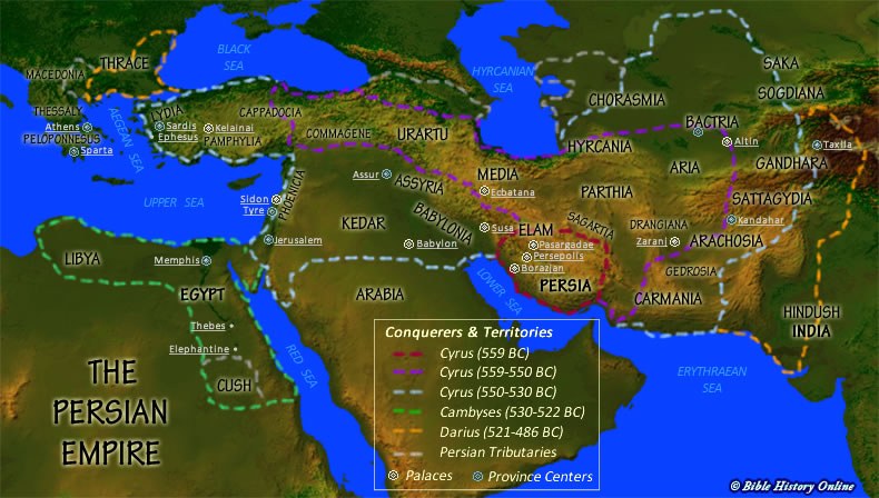 Map of the Mediterranean Sea 550 BC